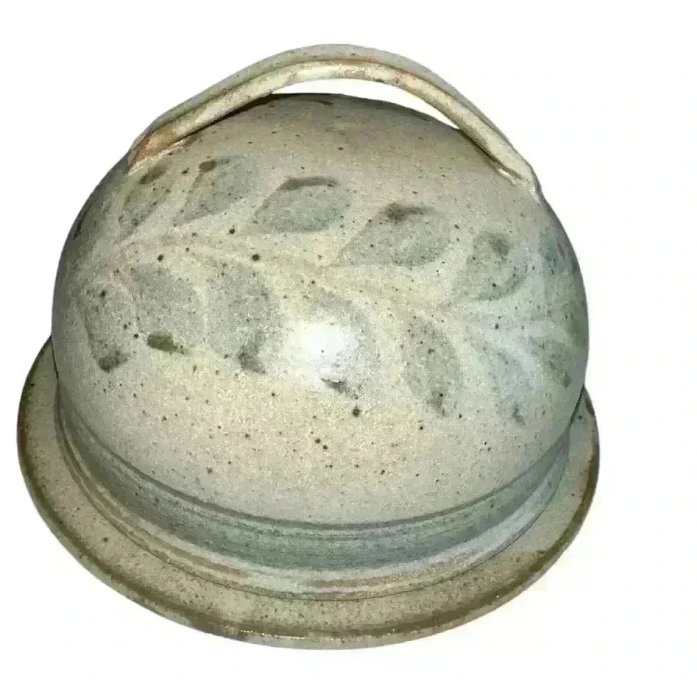Handmade Ceramic Butter Dish with Lid - Sage Green